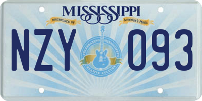 MS license plate NZY093