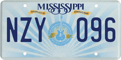MS license plate NZY096