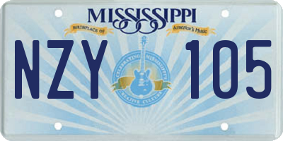 MS license plate NZY105