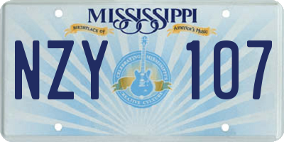 MS license plate NZY107