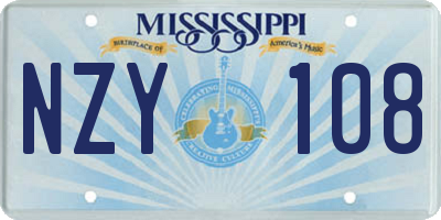 MS license plate NZY108