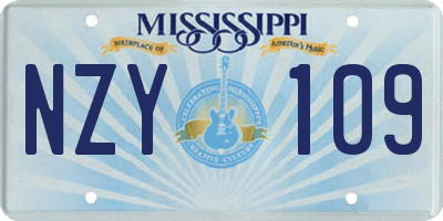MS license plate NZY109
