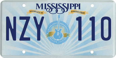 MS license plate NZY110