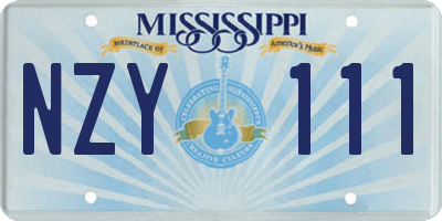 MS license plate NZY111