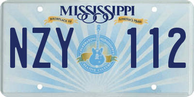 MS license plate NZY112