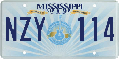 MS license plate NZY114