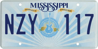 MS license plate NZY117