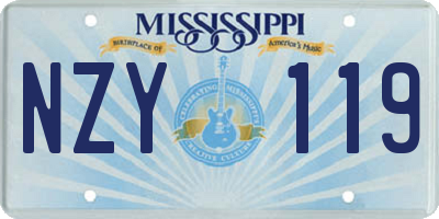 MS license plate NZY119