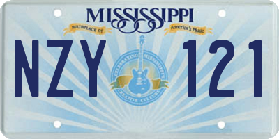 MS license plate NZY121