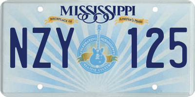 MS license plate NZY125