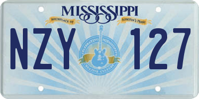 MS license plate NZY127