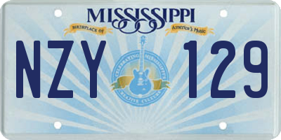 MS license plate NZY129