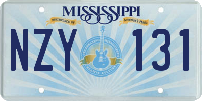 MS license plate NZY131