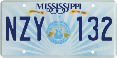 MS license plate NZY132
