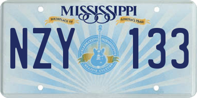 MS license plate NZY133