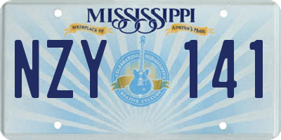 MS license plate NZY141