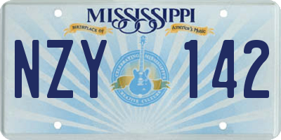 MS license plate NZY142