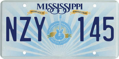 MS license plate NZY145