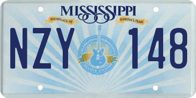 MS license plate NZY148
