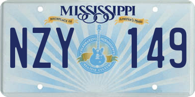 MS license plate NZY149