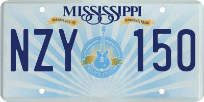 MS license plate NZY150