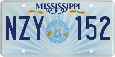 MS license plate NZY152