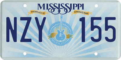 MS license plate NZY155