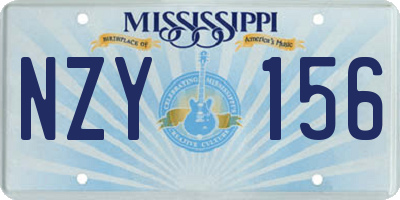 MS license plate NZY156