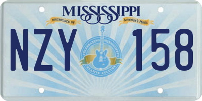 MS license plate NZY158
