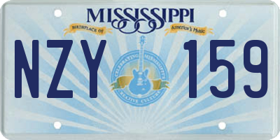MS license plate NZY159