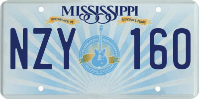 MS license plate NZY160