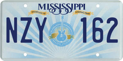 MS license plate NZY162