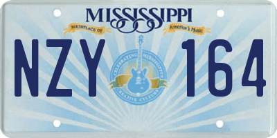 MS license plate NZY164