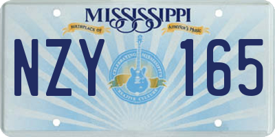 MS license plate NZY165