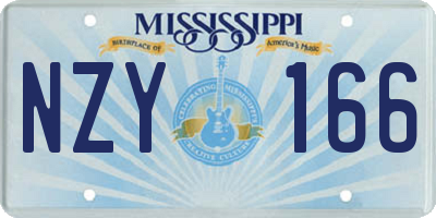 MS license plate NZY166