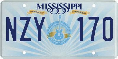 MS license plate NZY170