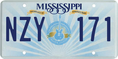 MS license plate NZY171