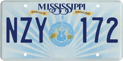 MS license plate NZY172