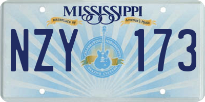MS license plate NZY173
