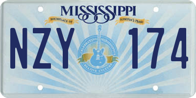 MS license plate NZY174
