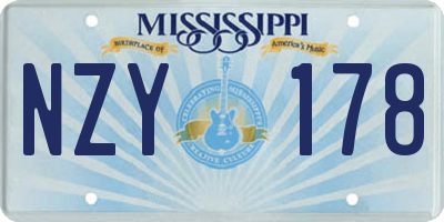 MS license plate NZY178