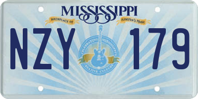 MS license plate NZY179