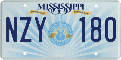 MS license plate NZY180