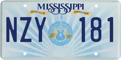 MS license plate NZY181