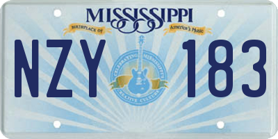MS license plate NZY183