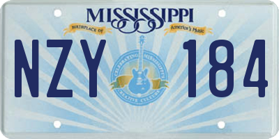 MS license plate NZY184