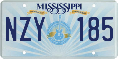 MS license plate NZY185