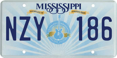 MS license plate NZY186