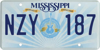 MS license plate NZY187