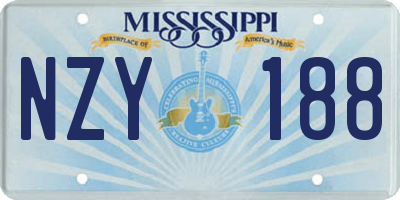 MS license plate NZY188